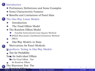 panel data analysis with implications and importance | PPTX