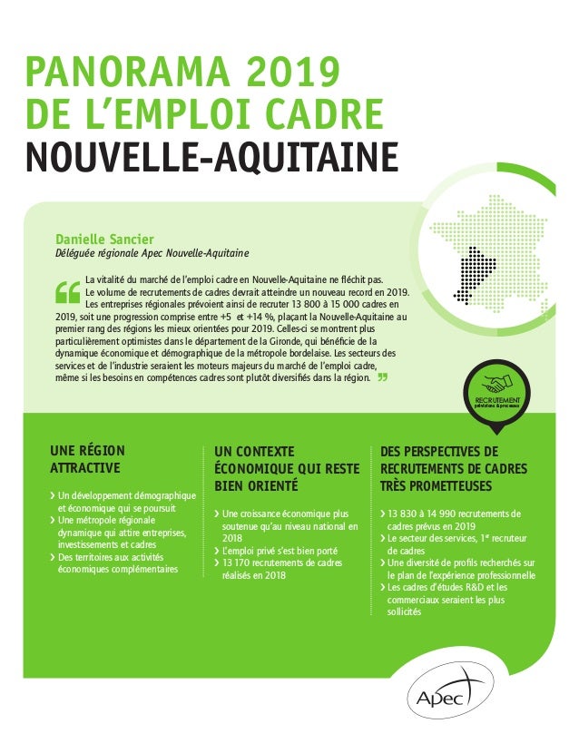 Etude Apec Panorama 2019 De L Emploi Cadre En Nouvelle Aquitaine