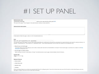 #1 SET UP PANEL
 