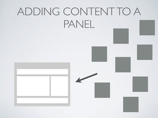 ADDING CONTENTTO A
PANEL
 