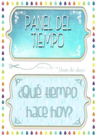 Panel del tiempo para Educación Infantil