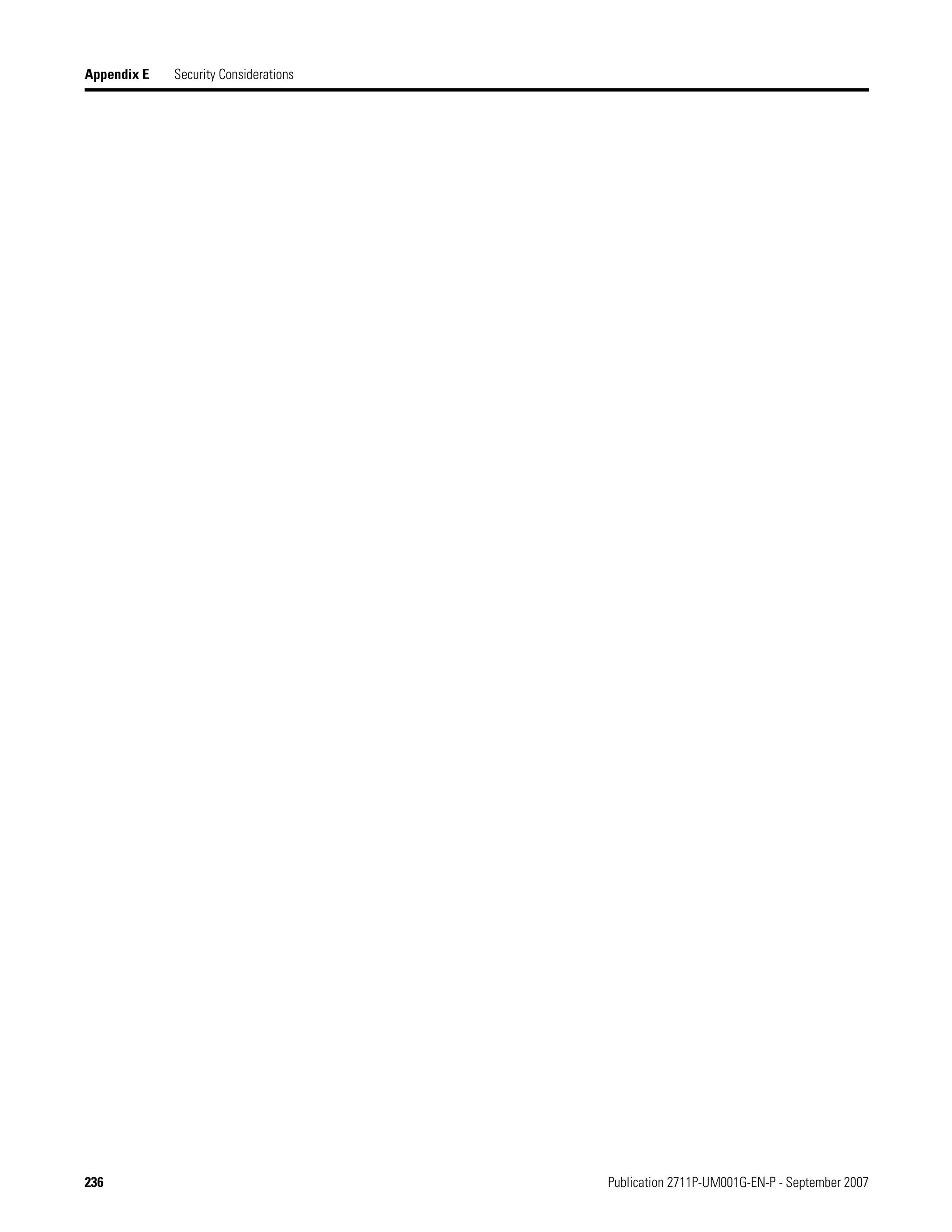 236 Publication 2711P-UM001G-EN-P - September 2007
Appendix E Security Considerations
 