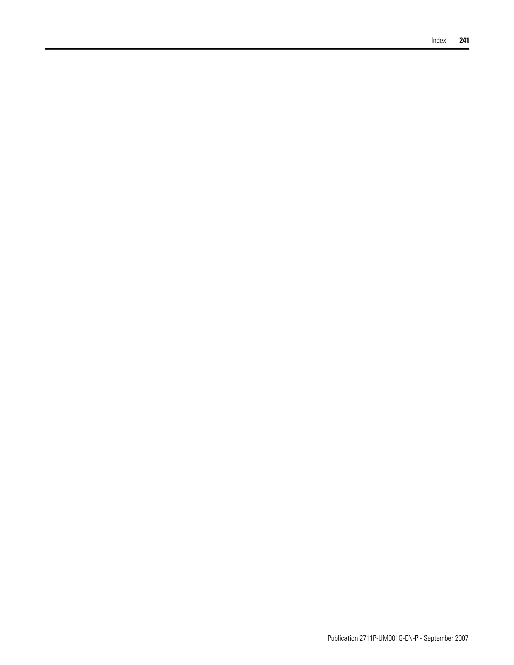 Publication 2711P-UM001G-EN-P - September 2007
Index 241
 