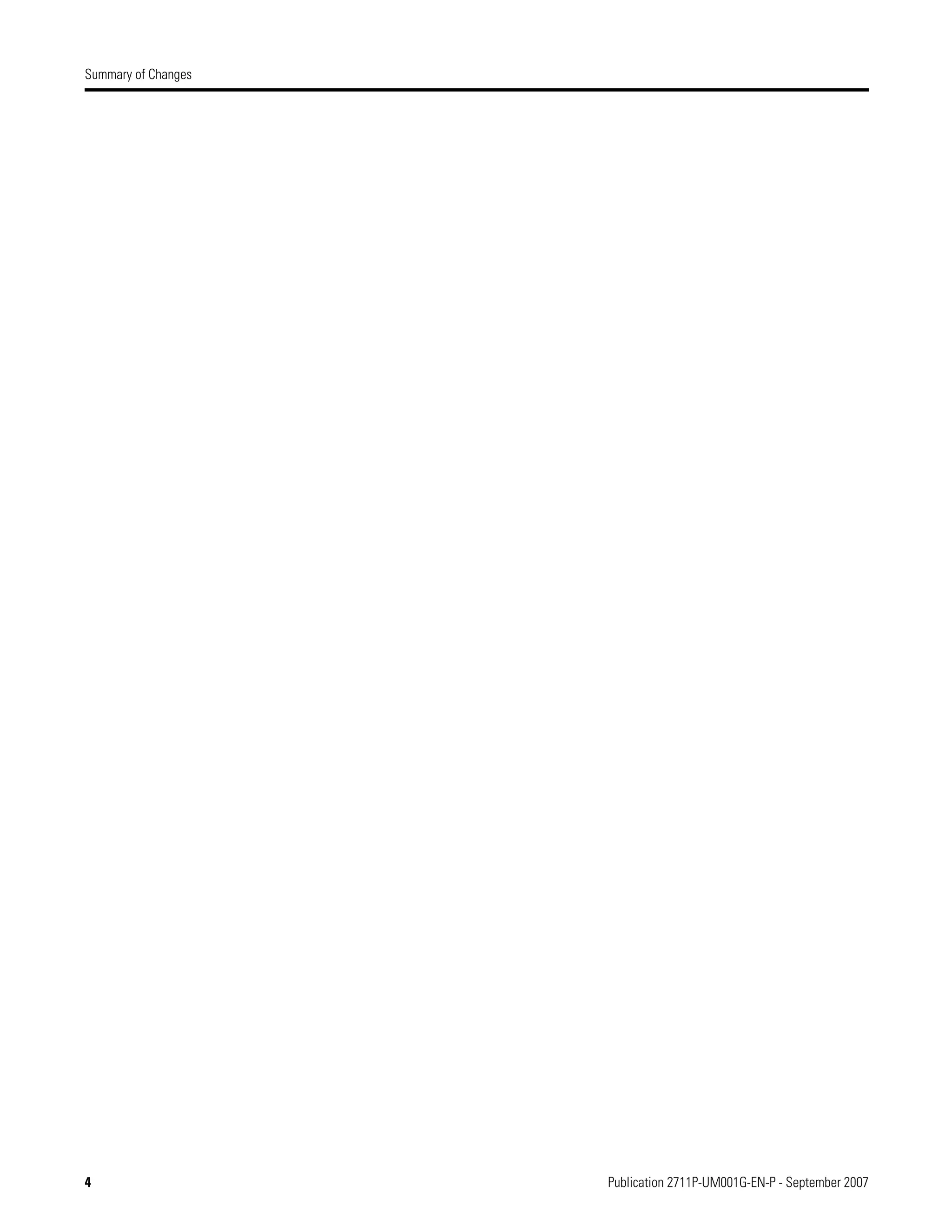 4 Publication 2711P-UM001G-EN-P - September 2007
Summary of Changes
 