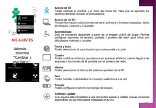 MIS AJUSTES
Además ,
tenemos
“Cambiar a
escritorio”-
Gnome