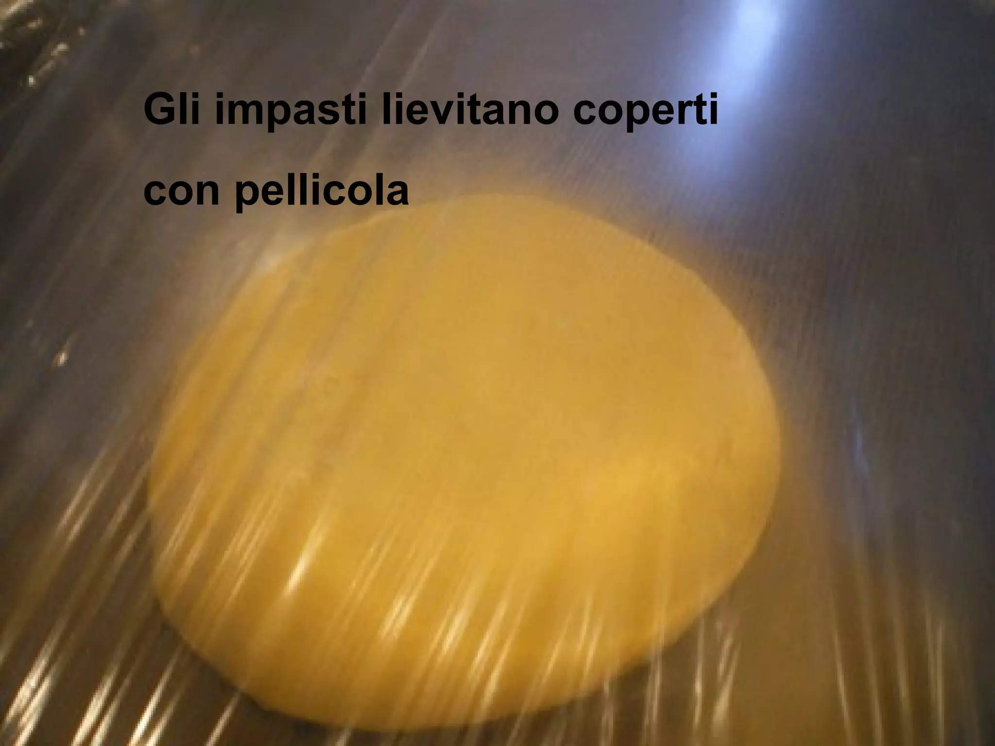 Gli impasti lievitano coperti
con pellicola
 