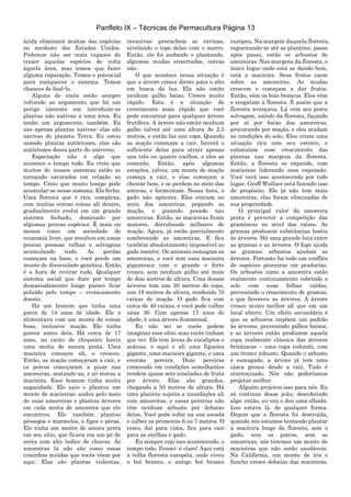 Panfleto IX – Técnicas de Permacultura Página 13
ácida eliminará muitas das espécies
no nordeste dos Estados Unidos.
Podemos não ser mais capazes de
trazer aquelas espécies de volta
àquela área, mas temos que fazer
alguma reparação. Temos o potencial
para enriquecer o sistema. Temos
chances de fazê-lo.
Alguns de vocês estão sempre
voltando ao argumento que há um
perigo inerente em introduzir-se
plantas não nativas a uma área. Eu
tenho um argumento, também. Eu
uso apenas plantas nativas: elas são
nativas do planeta Terra. Eu estou
usando plantas autóctones, elas são
autóctones dessa parte do universo.
Especiação não é algo que
acontece o tempo todo. Eu creio que
muitos de nossos sistemas estão se
tornando saturados em relação ao
tempo. Creio que muito tempo pode
acumular-se nesse sistema. Ele fecha.
Uma floresta que é rica, complexa,
com muitas outras coisas ali dentro,
gradualmente evolui em um grande
sistema fechado, dominado por
algumas poucas espécies. É mais ou
menos como um sociedade de
economia livre, que resultou em umas
poucas pessoas velhas e selvagens
acumulando tudo. As perdas
começam na base, e você perde um
monte de diversidade genética. Então,
é a hora de revirar tudo. Qualquer
sistema social que dure por tempo
demasiadamente longo parece ficar
poluído pelo tempo – cronicamente
doente.
Há um homem que tinha uma
porca de 14 anos de idade. Ele a
alimentava com um monte de coisas
boas, inclusive maçãs. Ele tinha
porcos antes dela. Há cerca de 17
anos, no canto do chiqueiro havia
uma moita de amora preta. Uma
macieira começou ali, e cresceu.
Então, as maçãs começaram a cair, e
os porcos começaram a pisar nas
amoreiras, matando-as, e só restou a
macieira. Esse homem tinha muita
sagacidade. Ele saiu e plantou um
monte de macieiras; andou pelo meio
de suas amoreiras e plantou árvores
em cada moita de amoreira que ele
encontrou. Ele também plantou
pêssegos e marmelos, e figos e pêras.
Ele tinha um monte de amora preta
em seu sítio, que ficava em um pé de
serra com alto índice de chuvas. As
amoreiras lá não são como essas
coisinhas miúdas que vocês vêem por
aqui. Elas são plantas violentas,
invasivas; preenchem as ravinas,
nivelando o topo delas com o morro.
Então, ele foi andando e plantando,
algumas mudas enxertadas, outras
não.
O que acontece nessa situação é
que a árvore cresce direto para o alto
em busca da luz. Ela não emite
nenhum galho baixo. Cresce muito
rápido. Esta é a situação de
crescimento mais rápido que você
pode encontrar para qualquer árvore
frutífera. A árvore não emite nenhum
galho talvez até uma altura de 2,5
metros, e então faz sua copa. Quando
as maçãs começam a cair, haverá o
suficiente delas para atrair apenas
uns três ou quatro coelhos, e eles as
comerão. Então, após algumas
estações, talvez, um monte de maçãs
começa a cair, e elas começam a
cheirar bem, e se perdem no meio das
amoras, e fermentam. Nessa hora, o
gado não agüenta. Eles entram no
meio das amoreiras, pegando as
maçãs, e pisando pesado nas
amoreiras. Então, as macieiras ficam
maiores, derrubando milhares de
maçãs. Agora, já estão parcialmente
sombreando as amoreiras. E fica
também absolutamente impossível ao
gado resistir. Os animais esmagam as
amoreiras, e você tem essa macieira
gigantesca com o grande e forte
tronco, sem nenhum galho até mais
de dois metros de altura. Uma dessas
árvores tem uns 20 metros de copa,
uns 18 metros de altura, rendendo 70
caixas de maçãs. O gado fica com
cerca de 40 caixas, e você pode colher
unas 30. Com apenas 17 anos de
idade, é uma árvore fenomenal.
Eu não sei se vocês podem
imaginar esse sítio; mas vocês tinham
que ver. Ele tem áreas de eucaliptos e
acácias, e aqui e ali uma figueira
gigante, uma macieira gigante, e uma
enorme pereira. Doze pereiras
crescendo em condições semelhantes
rendem quase sete toneladas de fruta
por árvore. Elas são grandes,
chegando a 50 metros de altura. Há
uma planície sujeita a inundações ali
com amoreiras, e essas pereiras não
têm nenhum arbusto por debaixo
delas. Você pode subir na sua escada
e colher os primeiros 6 ou 7 metros. O
resto, daí para cima, fica para cair
para as ovelhas e gado.
Eu sempre vejo isso acontecendo, o
tempo todo. Pensei: é claro! Aqui está
a velha floresta européia, onde viveu
o boi branco, o antigo boi branco
europeu. Na margem daquela floresta,
esgueirando-se até as planícies, passo
após passo, estão os arbustos de
amoreiras. Nas margens da floresta, o
único lugar onde está se dando bem,
está a macieira. Seus frutos caem
sobre as amoreiras. As mudas
crescem e começam a dar frutos.
Então, vêm os bois brancos. Eles vêm
e resgatam a floresta. É assim que a
floresta avançava. Lá vem seu porco
selvagem, saindo da floresta, fuçando
por aí por baixo das amoreiras,
procurando por maçãs, e eles mudam
as condições do solo. Eles criam uma
situação rica com seu esterco, e
estimulam esse crescimento das
plantas nas margens da floresta.
Então, a floresta se expande, com
macieiras liderando essa expansão.
Você verá isso acontecendo por todo
lugar. Geoff Wallace está fazendo isso
de propósito. Ele já não tem mais
amoreiras, elas foram eliminadas de
sua propriedade.
O principal valor da amoreira
preta é prevenir a competição das
gramíneas no nível das raízes. As
gramas produzem substâncias hostis
às árvores. Há uma grande luta entre
as gramas e as árvores. O fogo ajuda
as gramas; arbustos ajudam as
árvores. Portanto há todo um conflito
de espécies pioneiras em pradarias.
Os arbustos como a amoreira estão
realmente continuamente cobrindo o
solo com suas folhas caídas,
prevenindo o crescimento de gramas,
o que favorece as árvores. A árvore
cresce muito melhor ali que em um
local aberto. Um efeito secundário é
que os arbustos impõem um padrão
às árvores, prevenindo galhos baixos,
e as árvores então produzem aquela
copa realmente clássica das árvores
britânicas – uma copa redonda, com
um tronco robusto. Quando o arbusto
é esmagado, a árvore já tem uma
casca grossa desde a raíz. Tudo é
sincronizado. Nós não poderíamos
projetar melhor.
Alguém projetou isso para nós. Eu
só continuo desse jeito, descobrindo
algo; então, eu vou e dou uma olhada.
Isso estava lá, de qualquer forma.
Depois que a floresta foi destruída,
quando nós estamos tentando plantar
a macieira longe da floresta, sem o
gado, sem os porcos, sem as
amoreiras, nós teremos um monte de
macieiras que não serão saudáveis.
Na Califórnia, um monte de íris e
funcho cresce debaixo das macieiras.
 