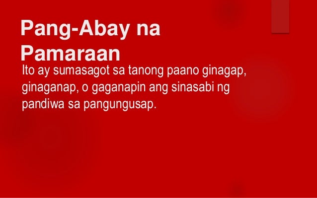 Filipino 8 Pang-Abay