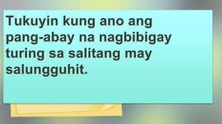 Inumin mo ang
tsokolate habang
medyo mainit pa ito.
 