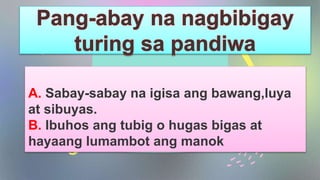 Mercury is the closest planet to
the Sun and the smallest one in
the Solar System—it’s only a bit
larger than the Moon
A. Sabay-sabay na igisa ang bawang,luya
at sibuyas.
B. Ibuhos ang tubig o hugas bigas at
hayaang lumambot ang manok
 