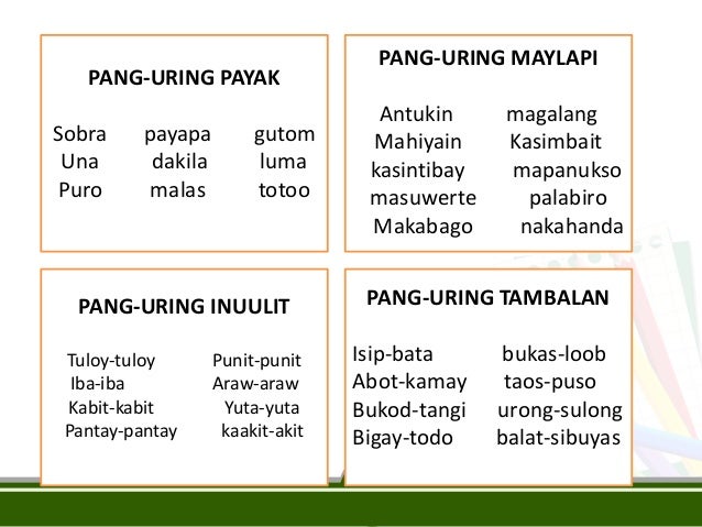 Ano Ang Halimbawa Ng Payak Maylapi Inuulit At Tambalan
