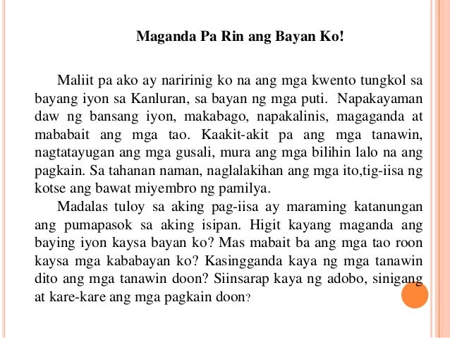 Halimbawa Ng Maikling Kwento Na May Pang Abay Abayna Images