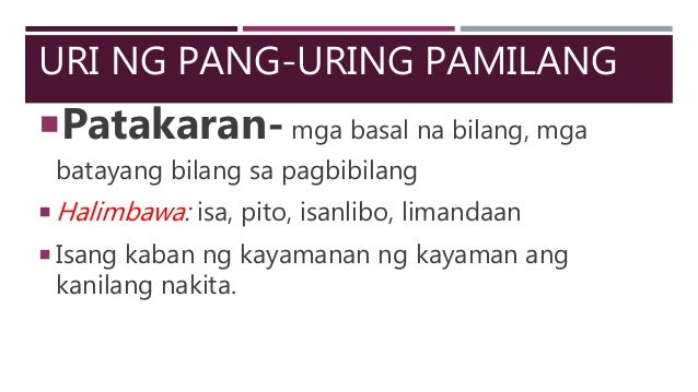 Mga Halimbawa Ng Salita Ng Pang-uring Pamilang