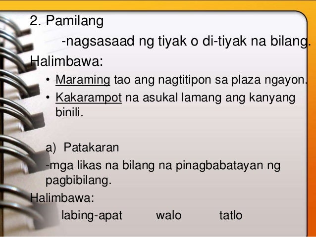 Halimbawa Ng Pamilang Na Pangungusap PANG-URI (all about pang-uri)