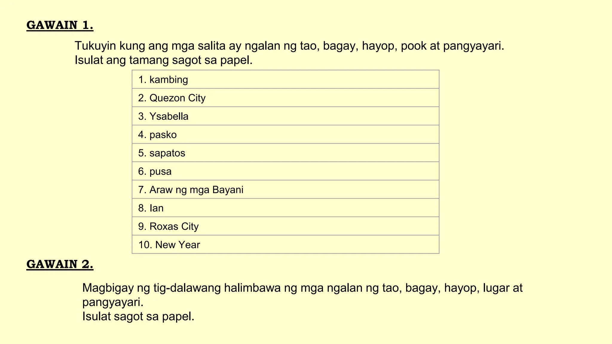 bahagi ng pananalita, pangalan, uri ng pangalan, mga halimbawa ppt | PPTX