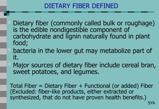 Comprehensive Overview of Dietary Fiber and Functional Carbohydrates in ...