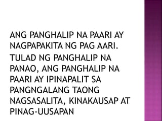 Panghalip na paari grade 3 | PPTX