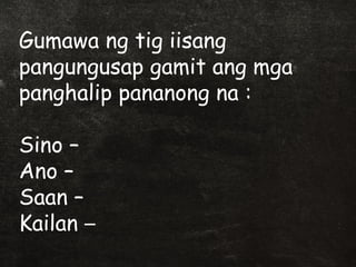 Panghalip pananong | PPT
