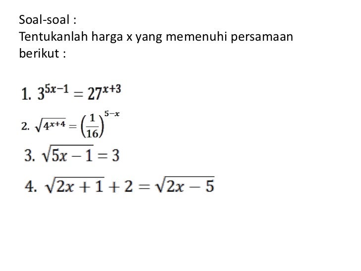 Contoh Soal Matematika Akar Dan Pangkat Kelas 9 Mata Pelajaran