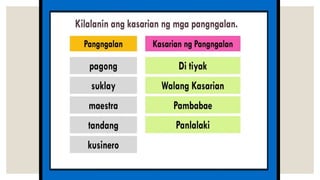 PANGNGALAN at uri nito. Powerpoint Presentation