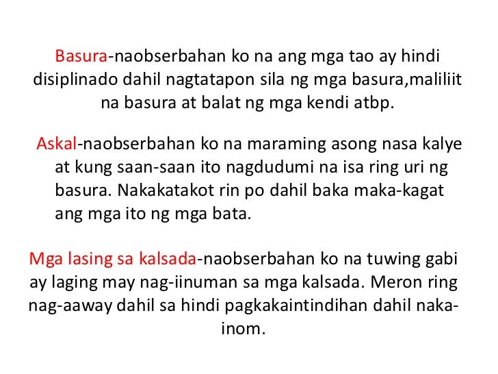 Pangunahing problema sa aking barangay