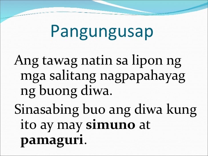 Dalawang Bahagi Ng Pangungusap At Mga Halimbawa Nito Images