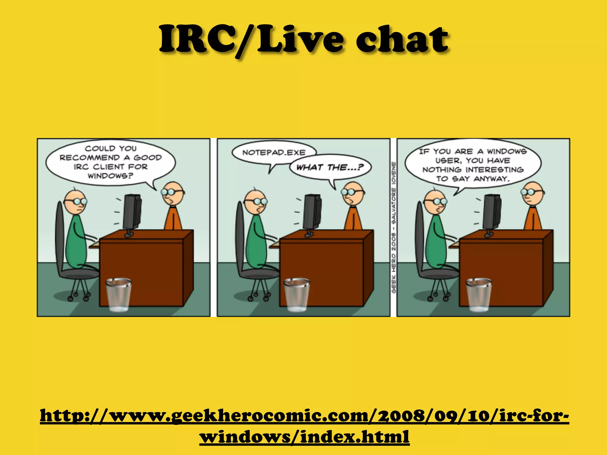 Email pros
It’s the old school
It’s ubiquitous
You can share a lot
Easy to funnel and separate
Community involvement
 