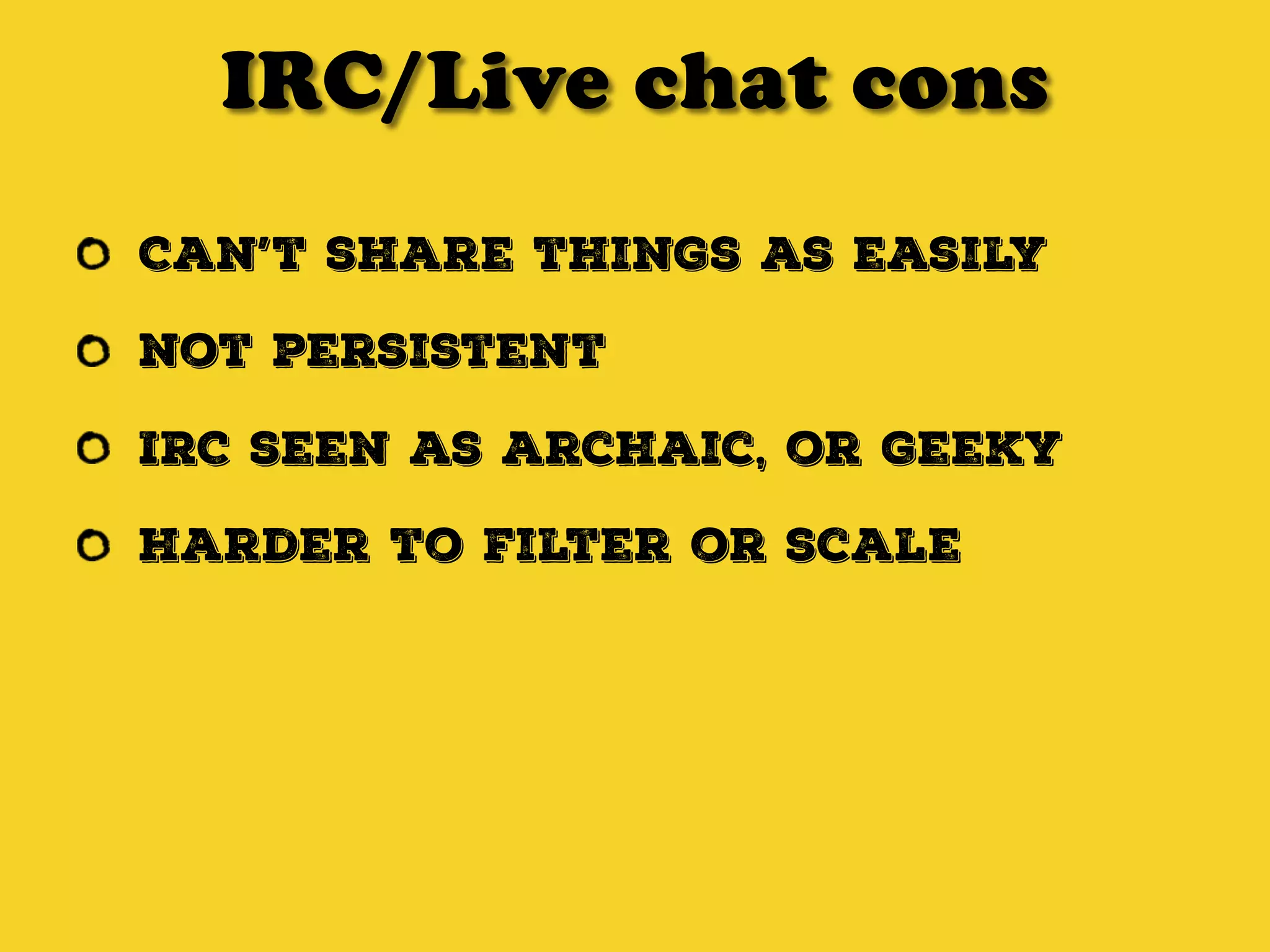 IRC/Live chat
 