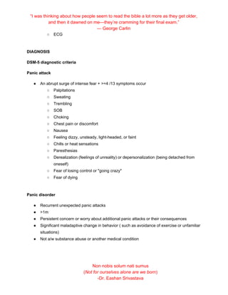 Panic attack panic disorder | PDF