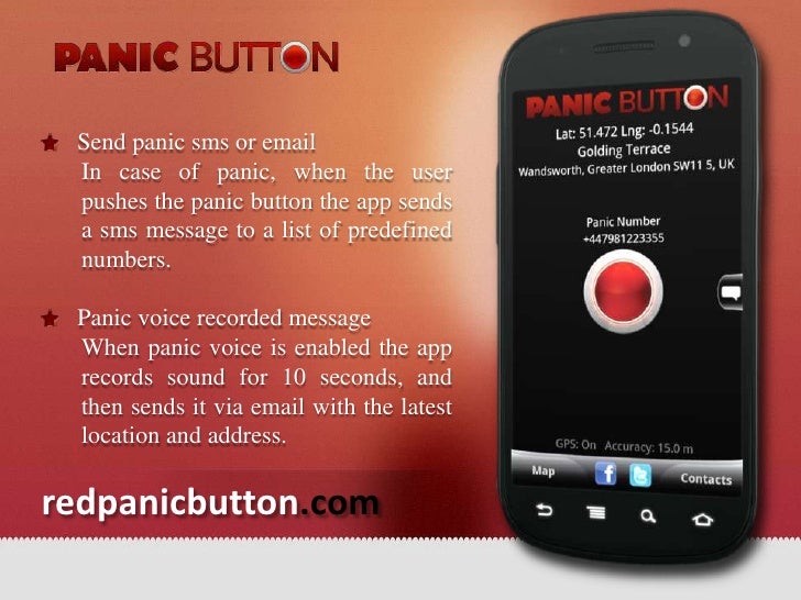 Red panic Button Emergency App for iPhone & Android