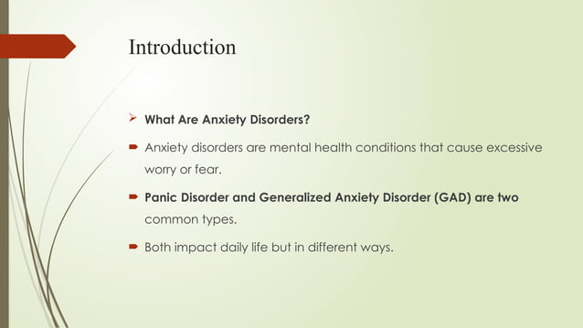 Panic Disorder Vs Generalized Anxiety Disorder Pptx