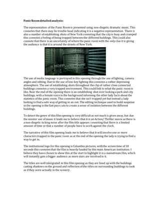 Panic room detailed analysis | DOCX