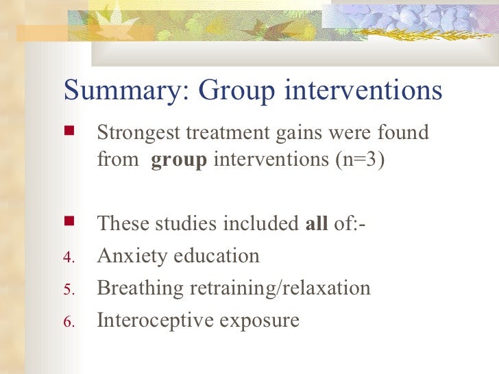 CBT interventions for Panic Disorder