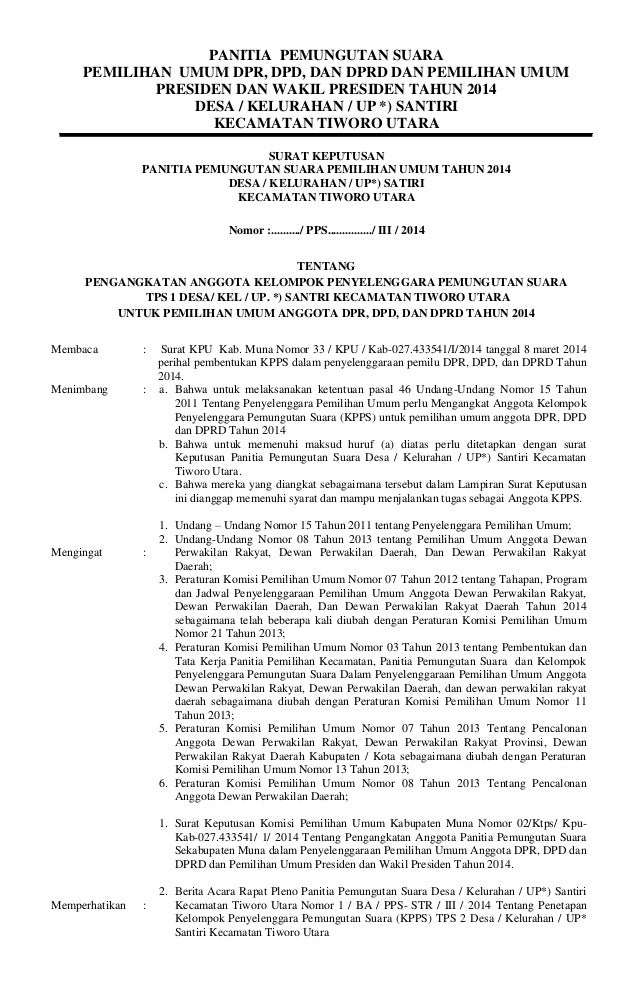 Contoh Berita Acara Pembentukan Kpps - Simak Gambar Berikut