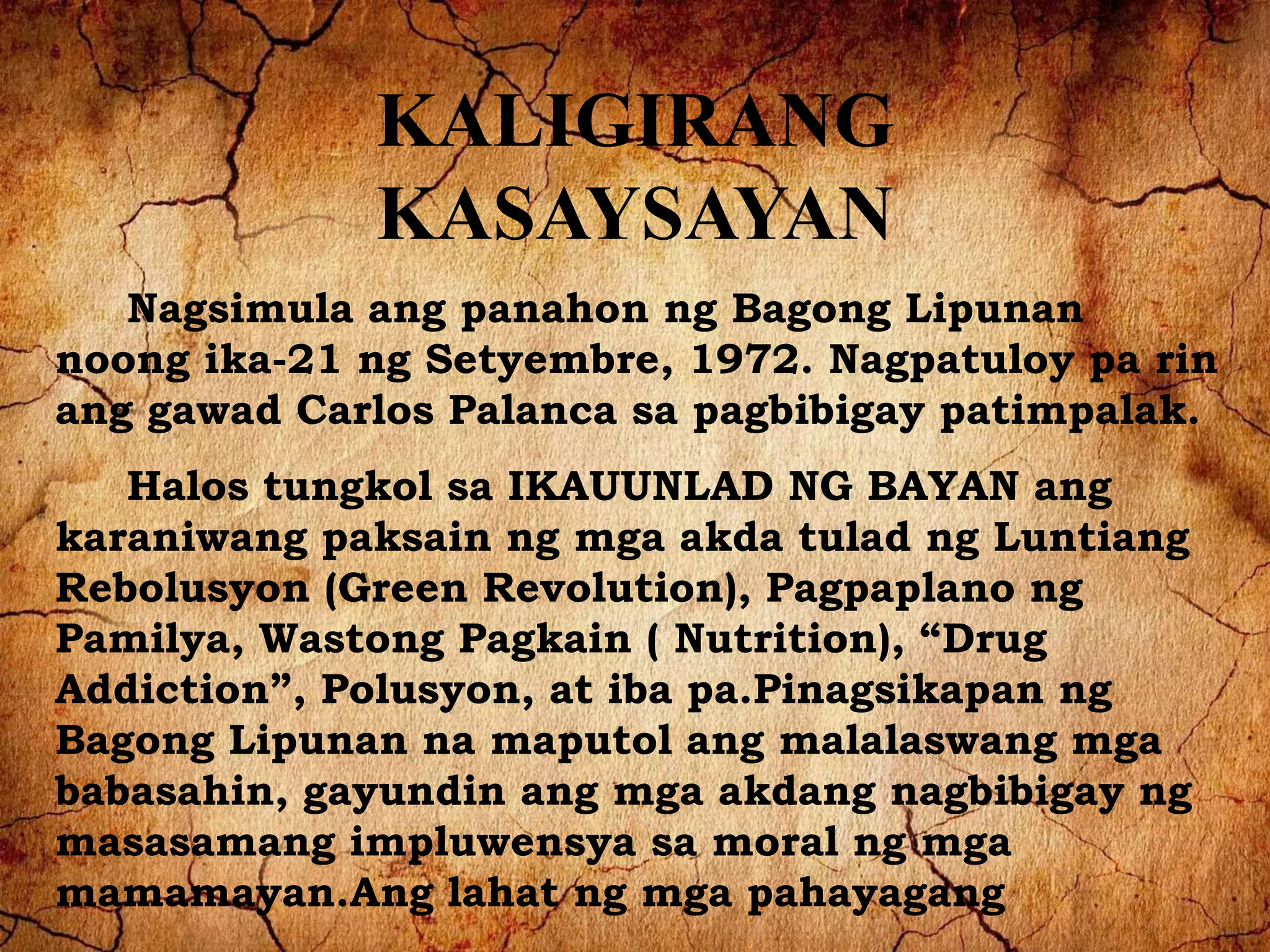 Paggamit Ng Wika Sa Panahon Ng Bagong Lipunan