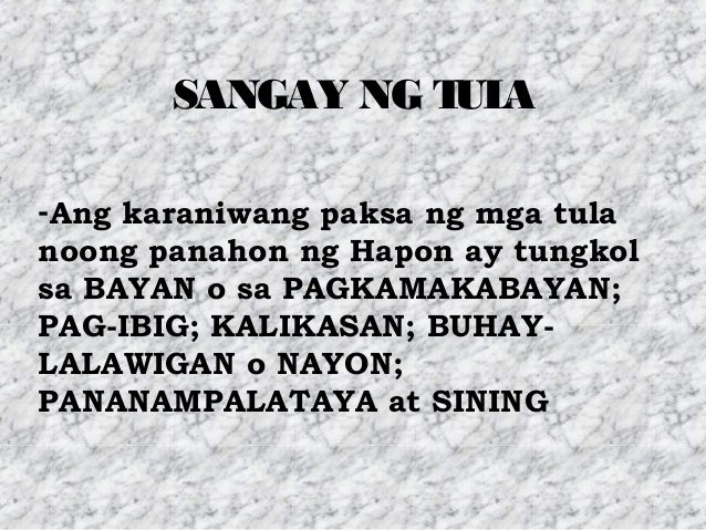 Mga Uri Ng Tula Sa Panahon Ng Mga Hapones - SAHIDA