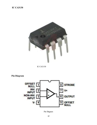 37
IC CA3130
IC CA3130
Pin Diagram
Pin Diagram
 