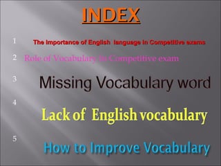 role of vocabulary in compeitive exam | PPT