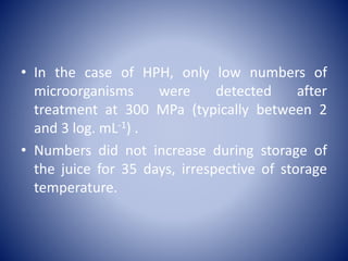 Impact of non thermal processing technologies on quality of fruit ...