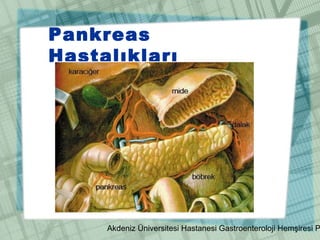 Akdeniz Üniversitesi Hastanesi Gastroenteroloji Hemşiresi P
Pankreas
Hastalıkları
 