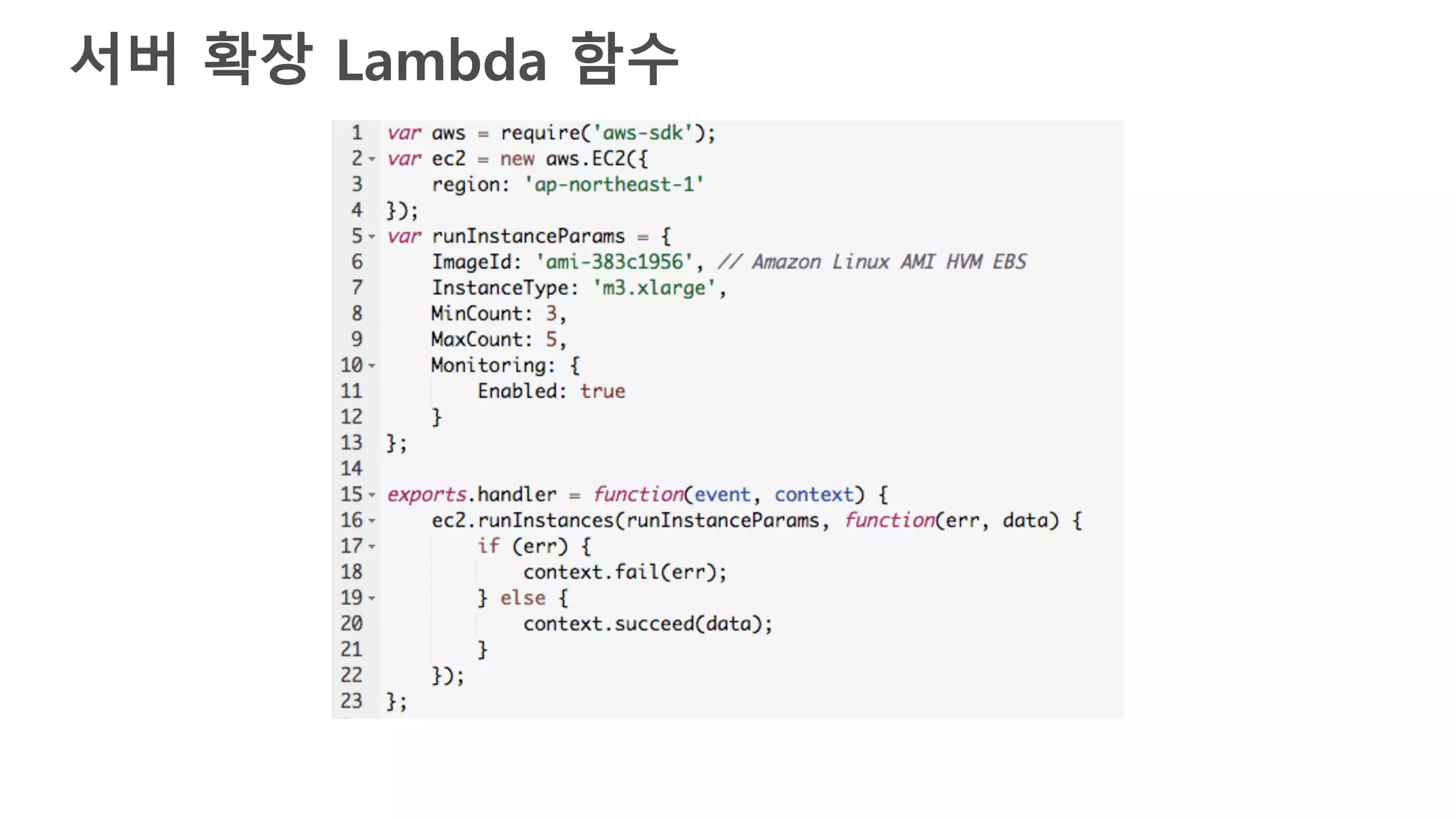 서버 확장 Lambda 함수
 