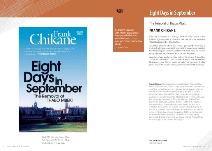 Eight days in september the removal of thabo mbeki pdf