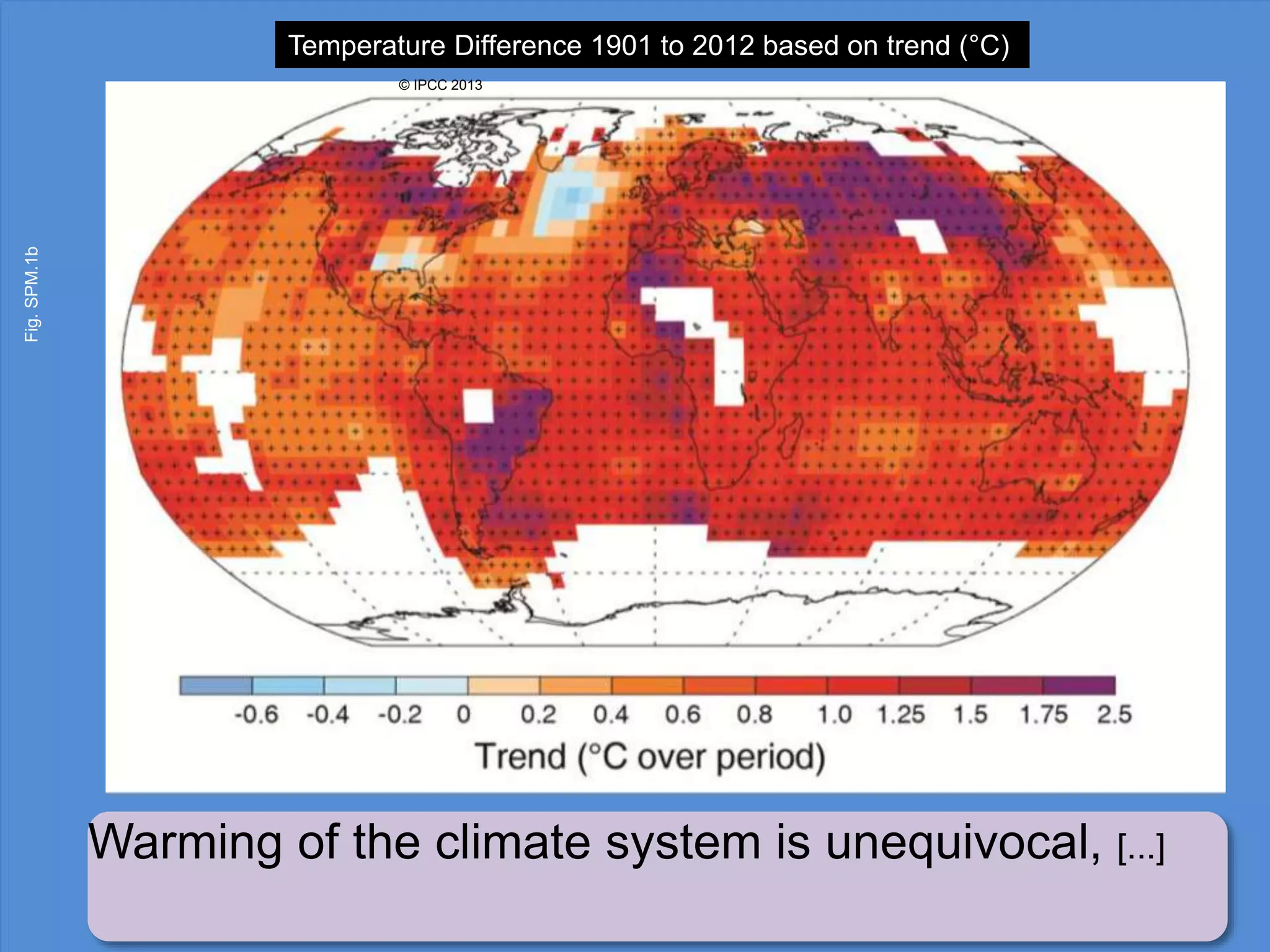 Fig.SPM.1b
Temperature Difference 1901 to 2012 based on trend (°C)
Warming of the climate system is unequivocal, [...]
© IPCC 2013
 