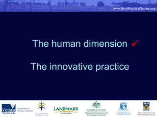 The human dimension The innovative practice  