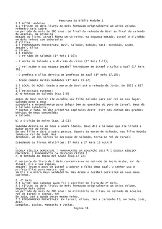 Panorama Da BíBlia Modulo 1   Bloco De Notas