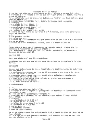 Panorama Da BíBlia Modulo 1   Bloco De Notas