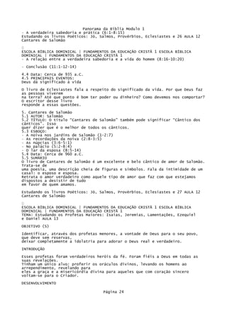 Panorama Da BíBlia Modulo 1   Bloco De Notas