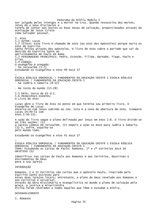 Panorama Da BíBlia Modulo 1   Bloco De Notas