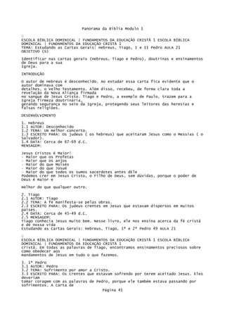 Panorama Da BíBlia Modulo 1   Bloco De Notas