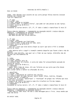 Panorama Da BíBlia Modulo 1   Bloco De Notas